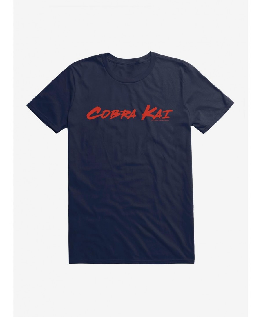 Discount Sale Extra Soft Cobra Kai Font T-Shirt $8.37 T-Shirts