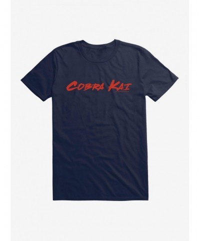 Discount Sale Extra Soft Cobra Kai Font T-Shirt $8.37 T-Shirts