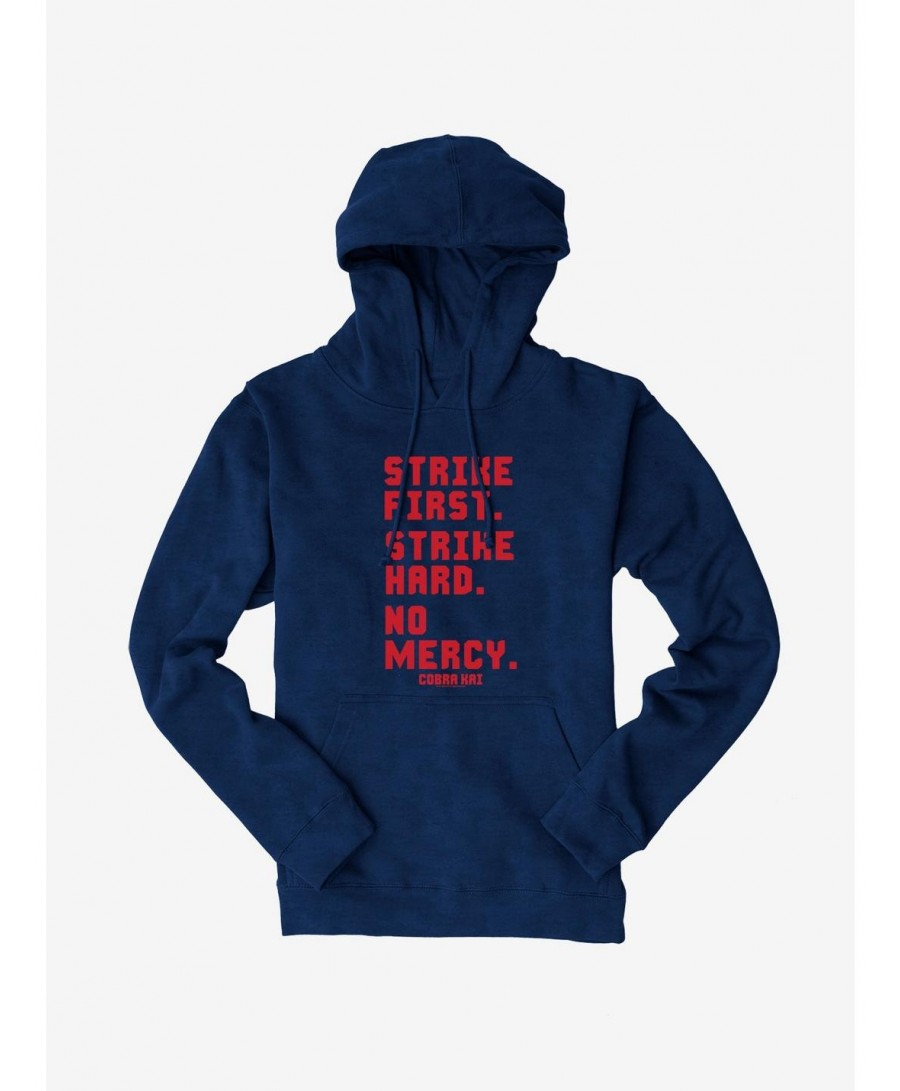 Limited-time Offer Cobra Kai Strike First Hoodie $15.80 Hoodies