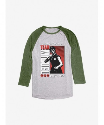 Discount Cobra Kai Team Miguel Raglan $10.87 Raglans