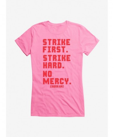 Limited-time Offer Cobra Kai Strike First Girls T-Shirt $7.37 T-Shirts