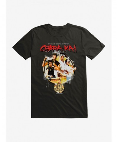 Low Price Cobra Kai The Saga Continues T-Shirt $6.50 T-Shirts