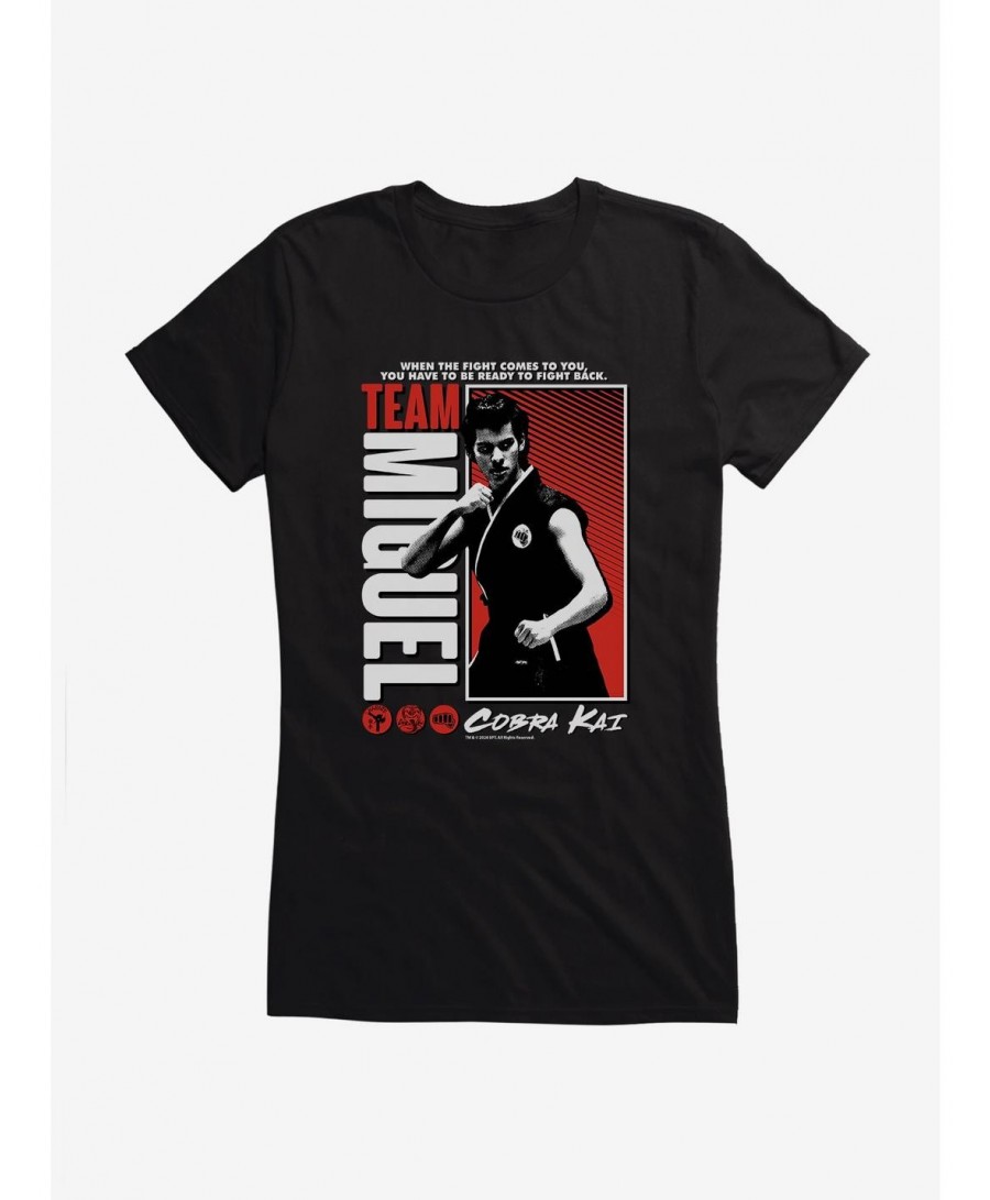 Cheap Sale Cobra Kai Team Miguel Girls T-Shirt $6.77 T-Shirts