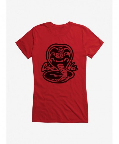 Flash Deal Cobra Kai Black And White Logo Girls T-Shirt $8.96 T-Shirts