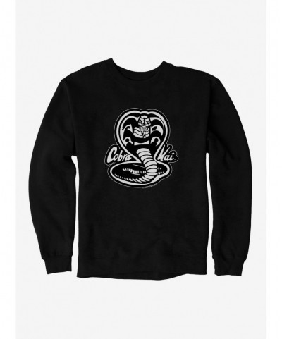 Festival Price Cobra Kai Black And White Logo Sweatshirt $12.69 Sweatshirts