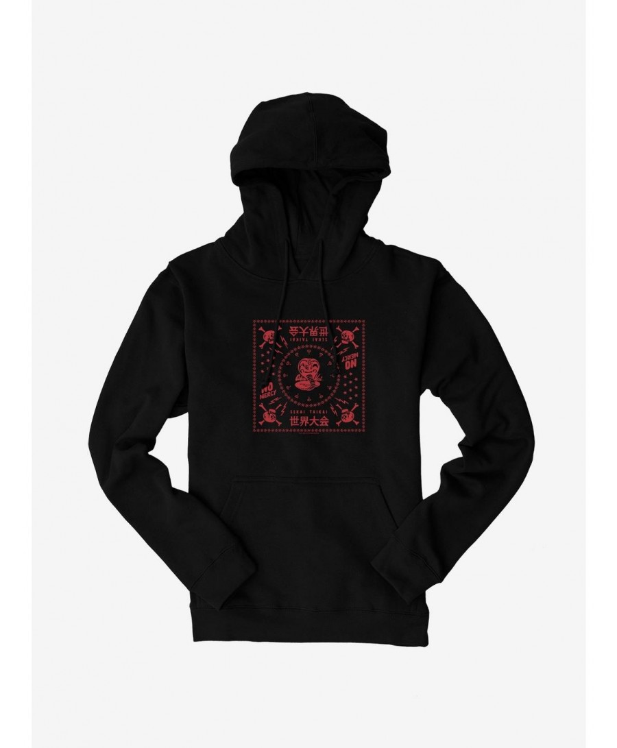 Seasonal Sale Cobra Kai Snake No Mercy Sekai Taikai Hoodie $16.88 Hoodies