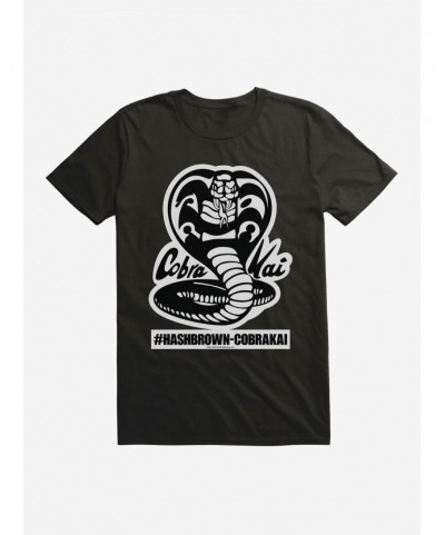 Low Price Cobra Kai Black And White Logo Hash Brown T-Shirt $9.37 T-Shirts