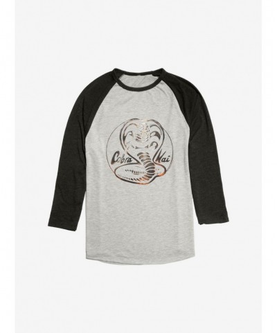 Huge Discount Cobra Kai Intro Logo Raglan $11.56 Raglans