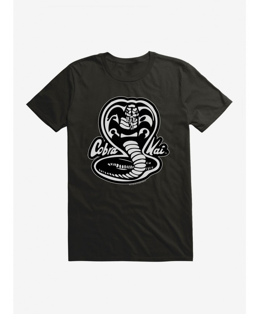 Pre-sale Cobra Kai Black And White Logo T-Shirt $6.88 T-Shirts