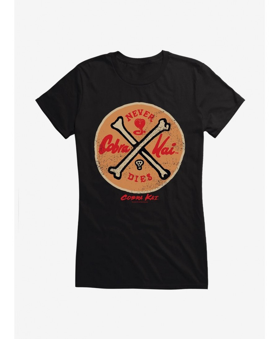 Pre-sale Cobra Kai Never Dies Emblem Girls T-Shirt $9.56 T-Shirts