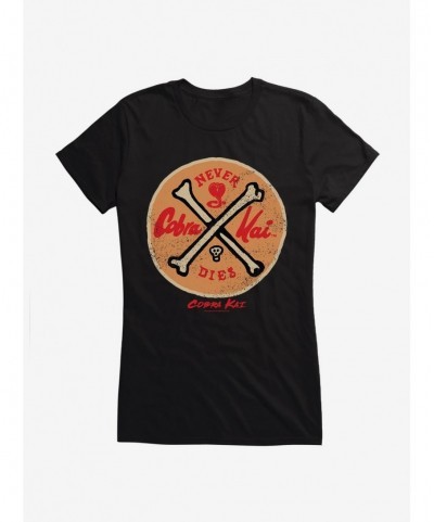 Pre-sale Cobra Kai Never Dies Emblem Girls T-Shirt $9.56 T-Shirts