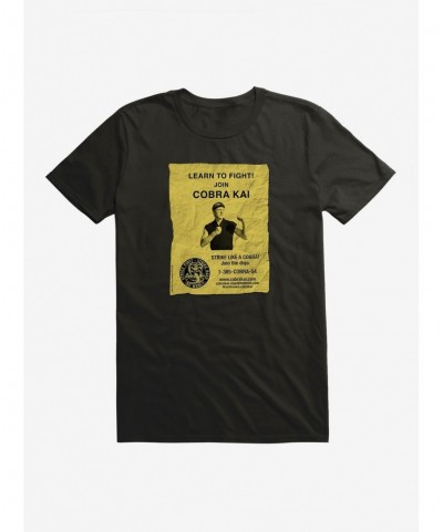 Value Item Cobra Kai Learn To Fight Wrinkled Poster T-Shirt $6.12 T-Shirts