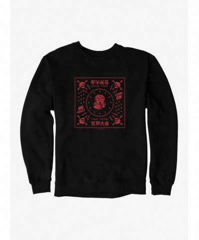 Discount Sale Cobra Kai Snake No Mercy Sekai Taikai Sweatshirt $14.46 Sweatshirts