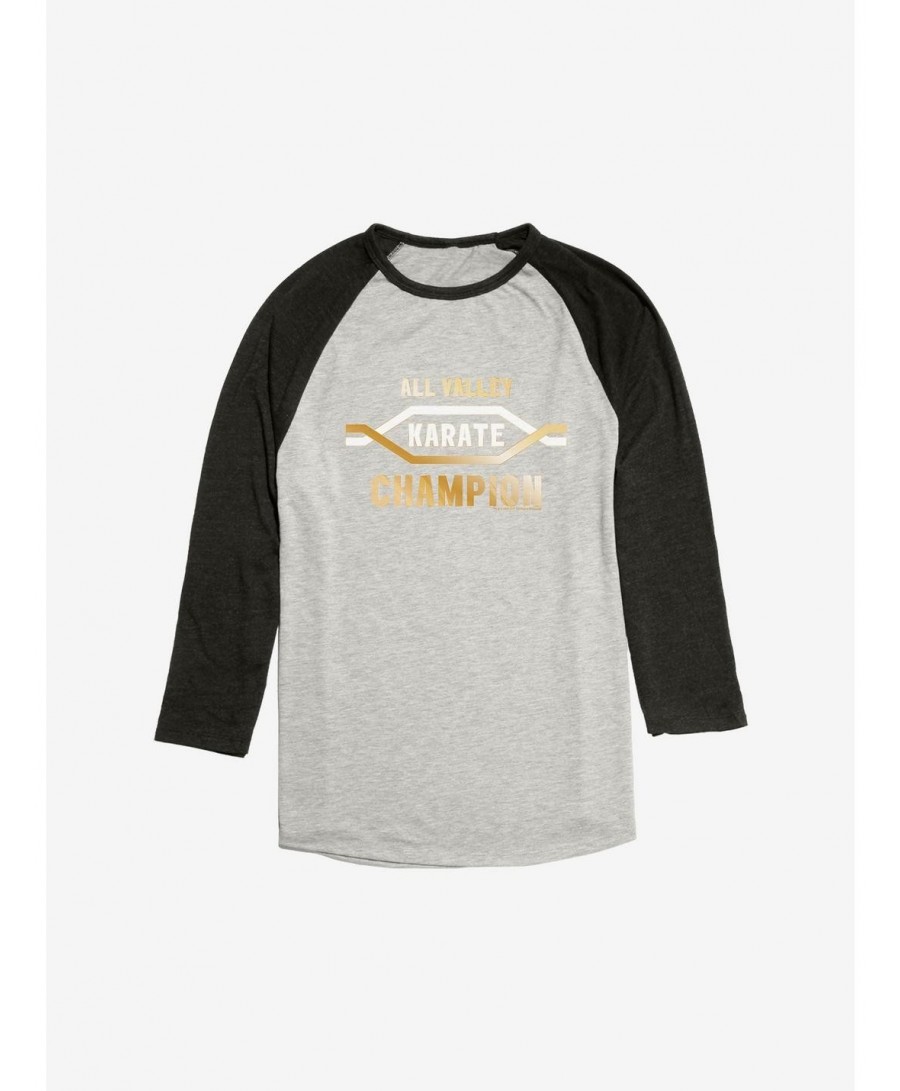 Absolute Discount Cobra Kai All Valley Karate Champion Raglan $10.17 Raglans