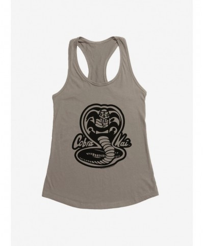 Sale Item Cobra Kai Black And White Logo Girls Tank $9.36 Tanks