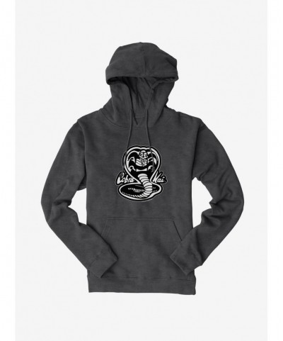 Low Price Cobra Kai Black And White Logo Hoodie $12.21 Hoodies