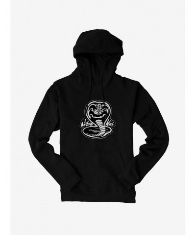 Low Price Cobra Kai Black And White Logo Hoodie $12.21 Hoodies