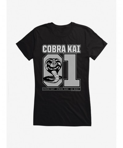 Trendy Cobra Kai S4 Varsity Number Girls T-Shirt $9.96 T-Shirts