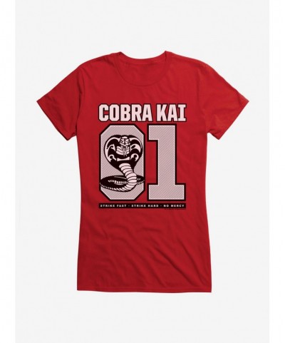 Trendy Cobra Kai S4 Varsity Number Girls T-Shirt $9.96 T-Shirts