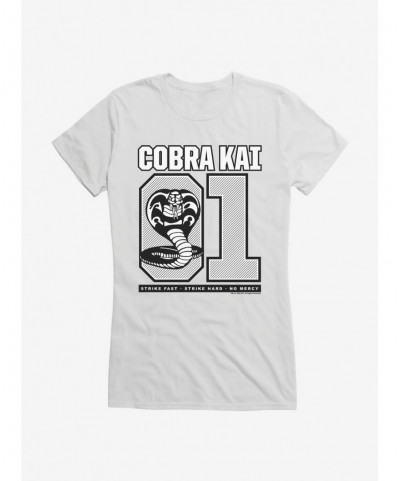 Trendy Cobra Kai S4 Varsity Number Girls T-Shirt $9.96 T-Shirts