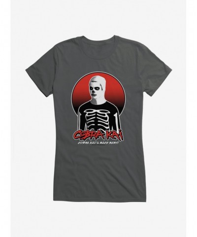 Flash Sale Cobra Kai Is Back Baby! Skeleteon Girls T-Shirt $8.37 T-Shirts