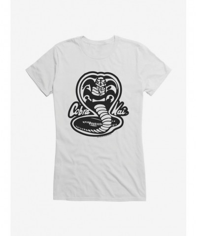 Exclusive Price Cobra Kai Black And White Logo Girls T-Shirt $8.57 T-Shirts