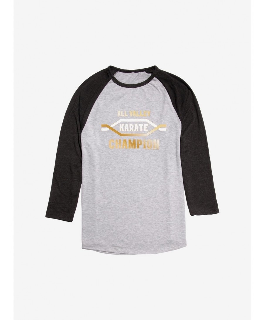 Hot Sale Cobra Kai All Valley Karate Champion Raglan $6.94 Raglans