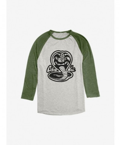 Discount Cobra Kai Simple Snake Logo Raglan $9.25 Raglans