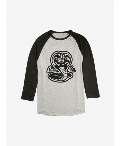 Discount Cobra Kai Simple Snake Logo Raglan $9.25 Raglans